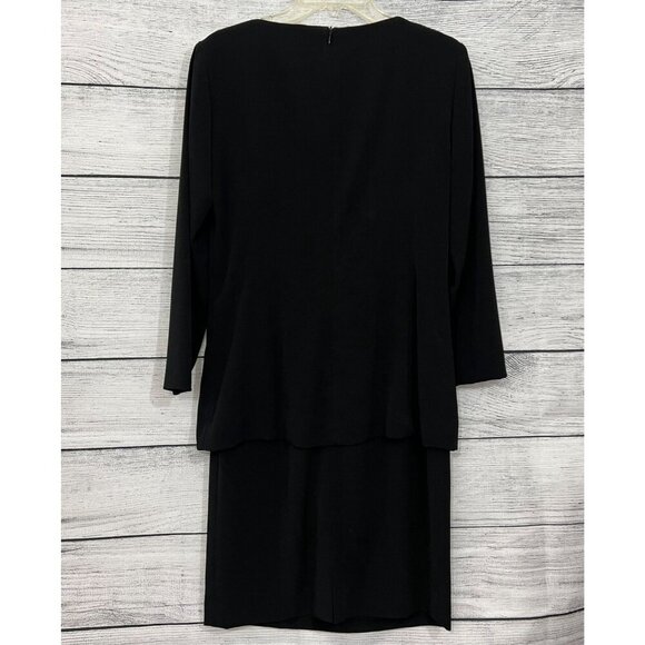 Jones New York Black Layered Pin-tuck Dress, Size 4 - Picture 3 of 3